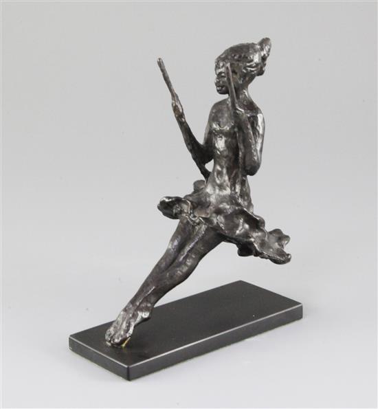 § Sydney Harpley (1927-1992). A bronze model, Girl on a Swing, 6.5in. (with original purchase receipt)